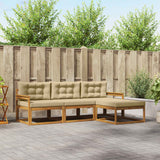vidaXL Outdoor Sofa Set 4 pcs Natural Solid Acacia Wood