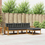 vidaXL Outdoor Sofa Set 4 pcs Natural Solid Acacia Wood