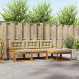 vidaXL Outdoor Sofa Set 4 pcs Natural Solid Acacia Wood