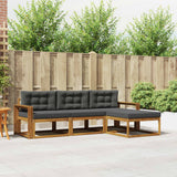 vidaXL Outdoor Sofa Set 4 pcs Natural Solid Acacia Wood