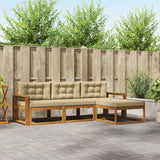 vidaXL Outdoor Sofa Set 4 pcs Natural Solid Acacia Wood