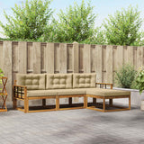 vidaXL Outdoor Sofa Set 4 pcs Natural Solid Acacia Wood