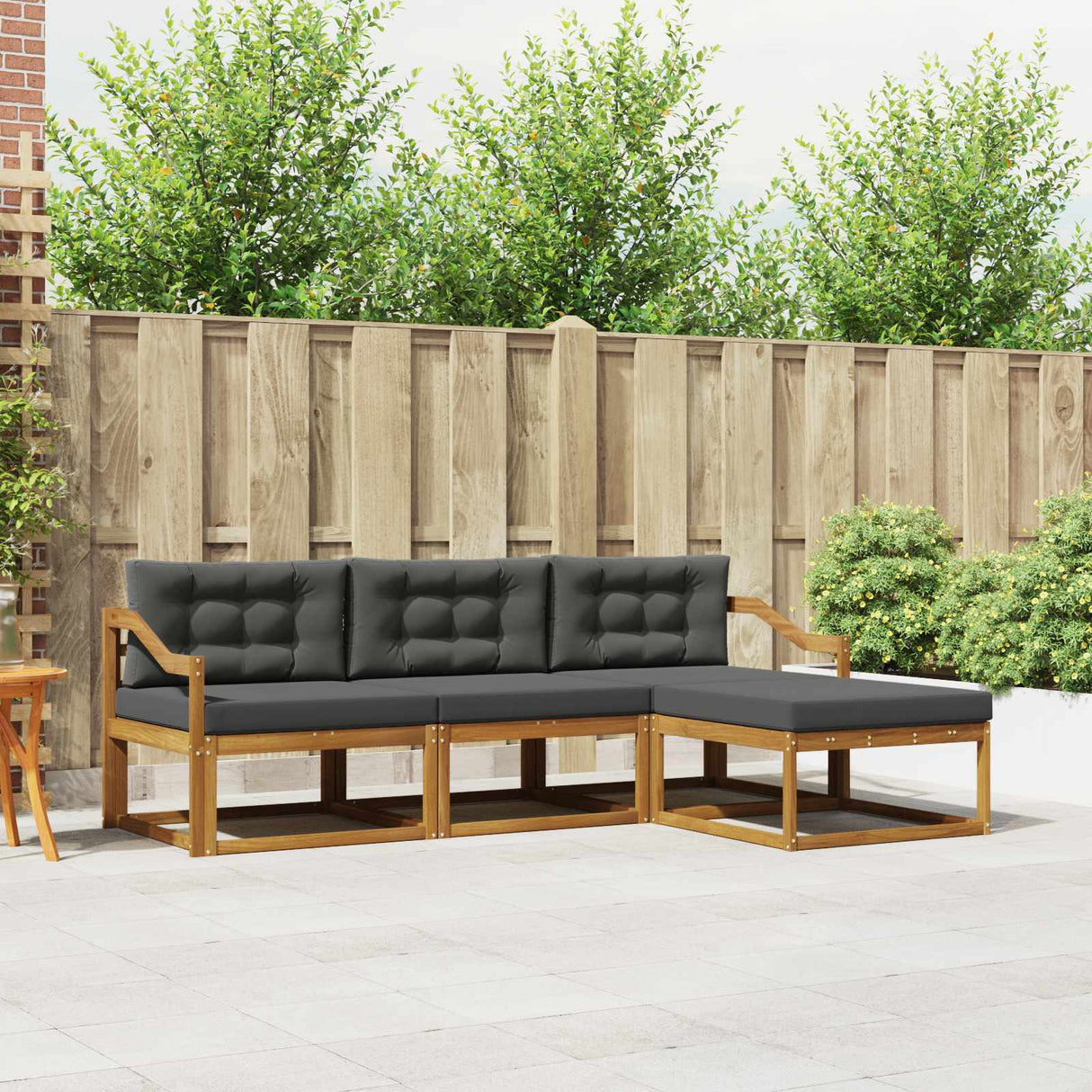 vidaXL Outdoor Sofa Set 4 pcs Natural Solid Acacia Wood