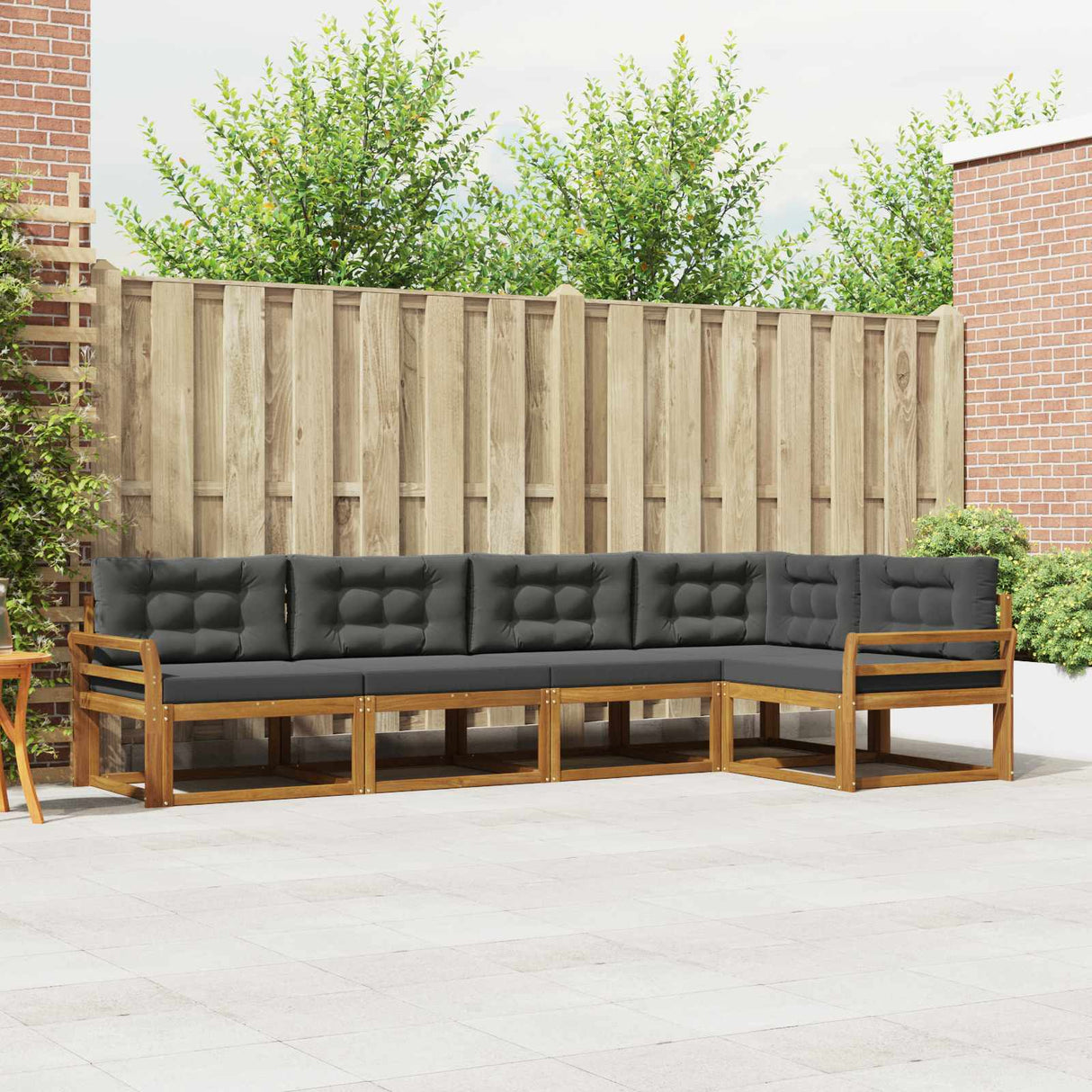 vidaXL Outdoor Sofa Set 5 pcs Natural Solid Acacia Wood