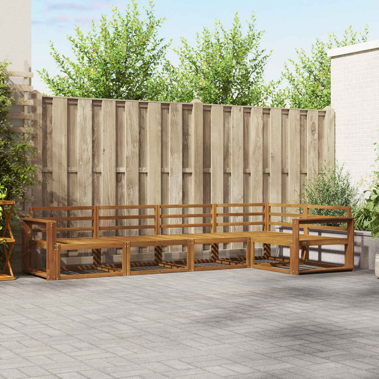 vidaXL Outdoor Sofa Set 5 pcs Natural Solid Acacia Wood