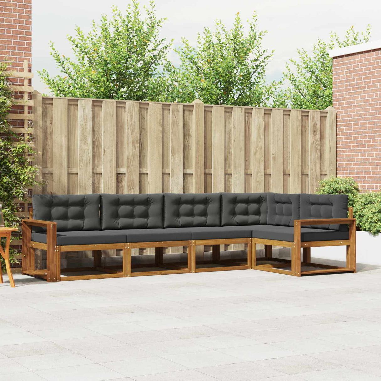 vidaXL Outdoor Sofa Set 5 pcs Natural Solid Acacia Wood