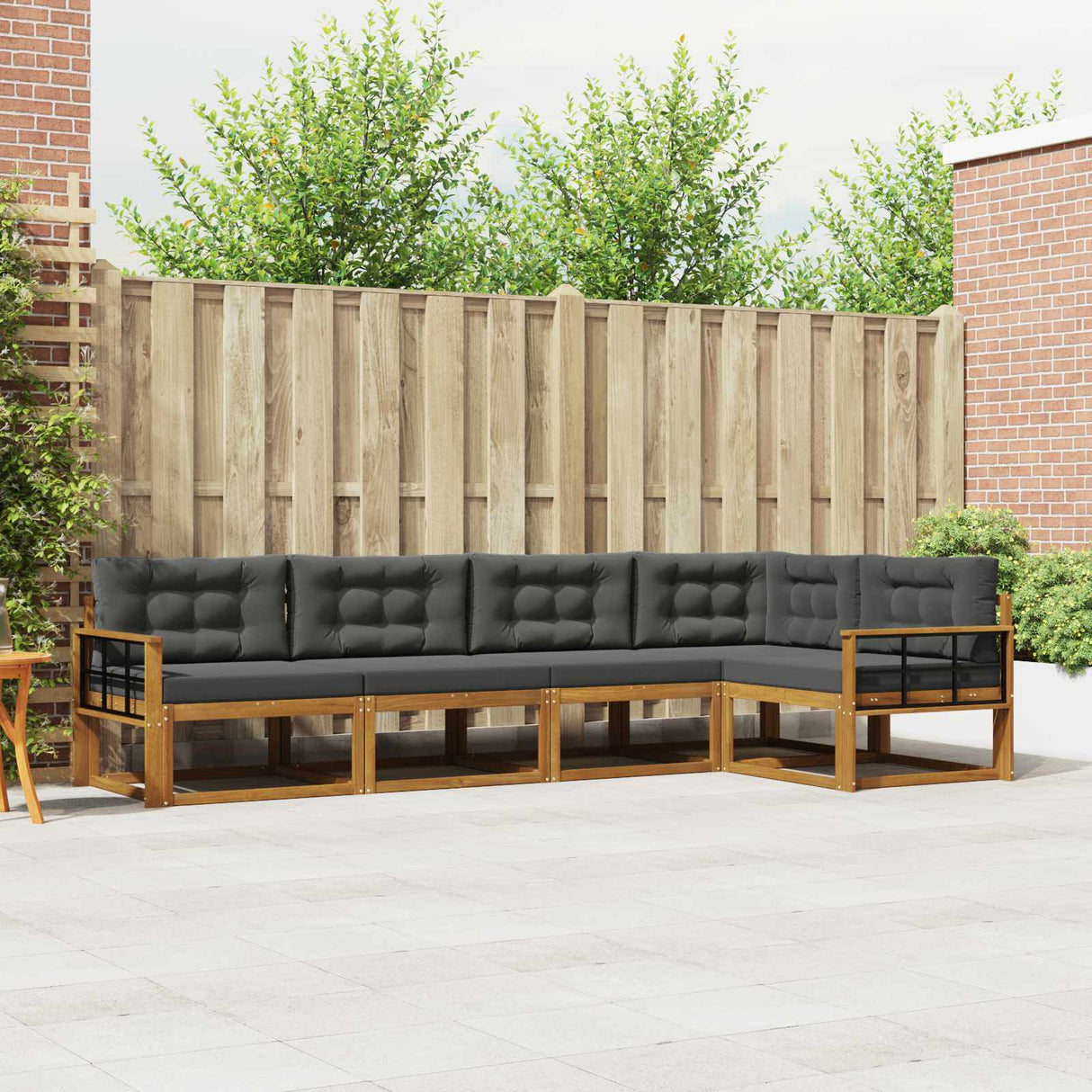 vidaXL Outdoor Sofa Set 5 pcs Natural Solid Acacia Wood