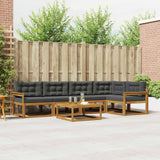 vidaXL Salon de jardin 6 pcs Bois d'acacia massif Naturel
