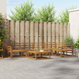 vidaXL Salon de jardin 6 pcs Bois d'acacia massif Naturel