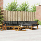 vidaXL Salon de jardin 6 pcs Bois d'acacia massif Naturel