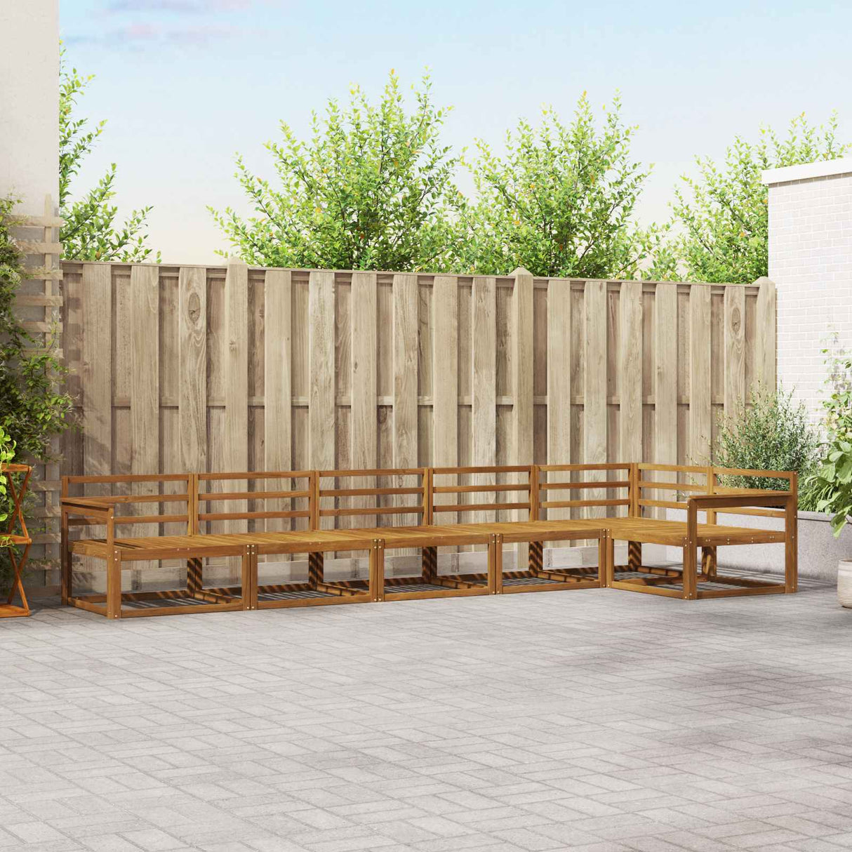 vidaXL Outdoor Lounge Set 6 pcs Natural Solid Acacia Wood