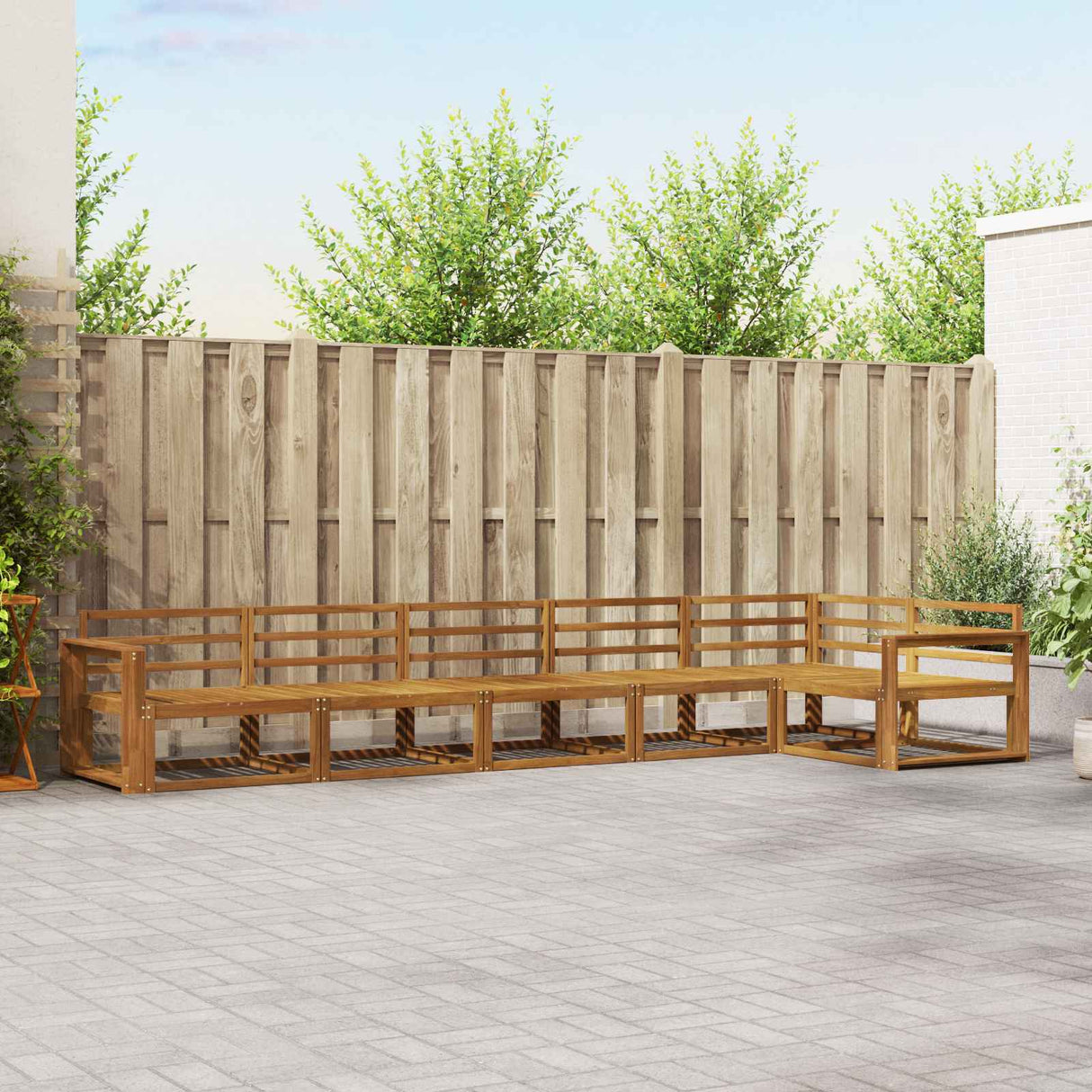 vidaXL Outdoor Lounge Set 6 pcs Natural Solid Acacia Wood