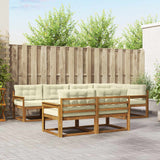 vidaXL Ensemble de 7 bancs de jardin en bois d'acacia massif Naturel