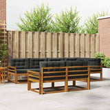 vidaXL Ensemble de 7 bancs de jardin en bois d'acacia massif Naturel