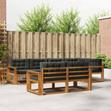 vidaXL Ensemble de 7 bancs de jardin en bois d'acacia massif Naturel