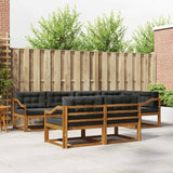vidaXL Ensemble de 7 bancs de jardin en bois d'acacia massif Naturel