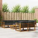 vidaXL Buiten bank set 9 pcs Naturel Massief Acacia Hout