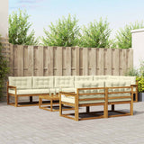 vidaXL Buiten bank set 9 pcs Naturel Massief Acacia Hout