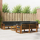 vidaXL Buiten bank set 9 pcs Naturel Massief Acacia Hout