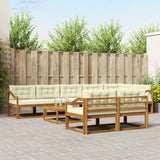 vidaXL Buiten bank set 9 pcs Naturel Massief Acacia Hout