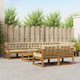 vidaXL Buiten bank set 9 pcs Naturel Massief Acacia Hout
