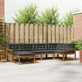 vidaXL Ensemble salon de jardin 6 pcs Bois d'acacia massif Naturel