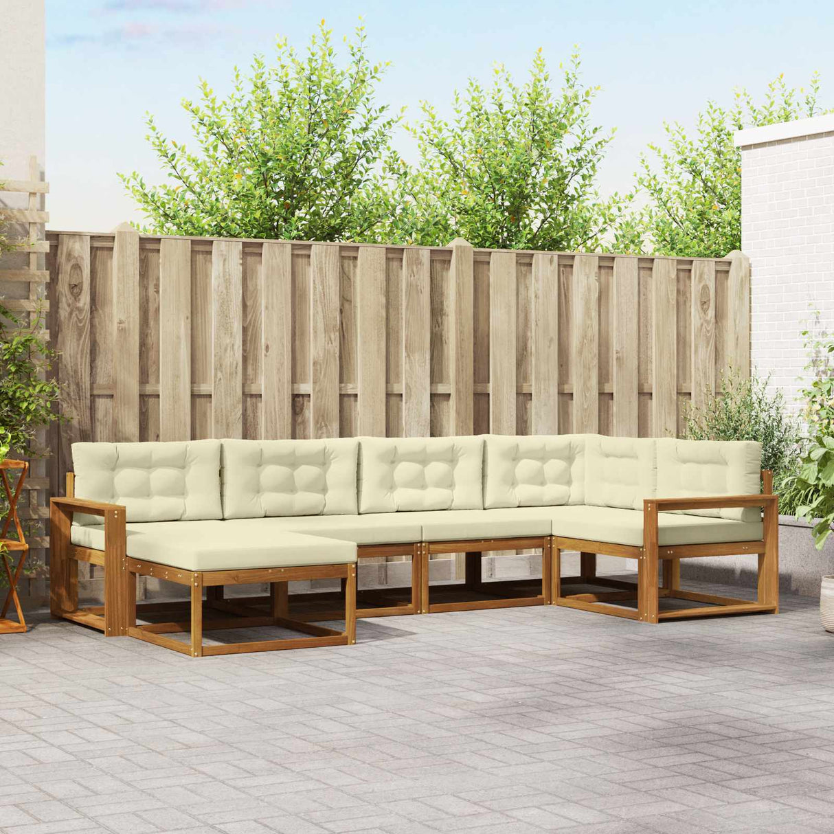 vidaXL Ensemble salon de jardin 6 pcs Bois d'acacia massif Naturel