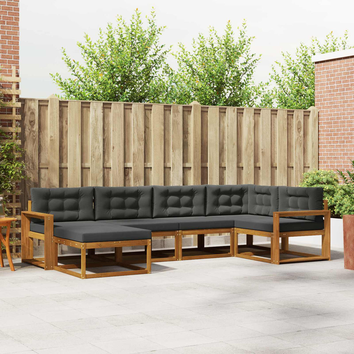 vidaXL Ensemble salon de jardin 6 pcs Bois d'acacia massif Naturel