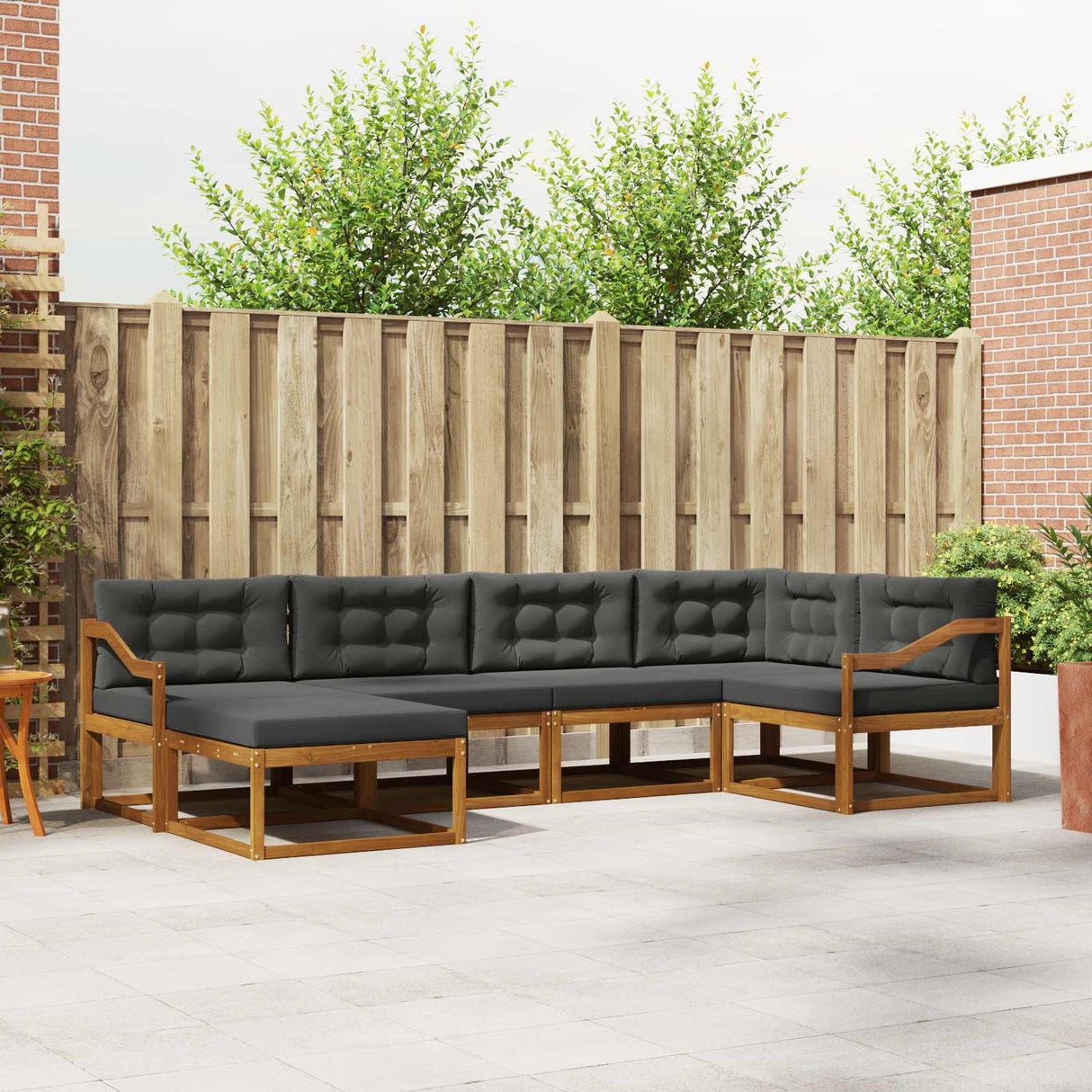 vidaXL Ensemble salon de jardin 6 pcs Bois d'acacia massif Naturel