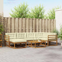 vidaXL Salon de jardin 7 pcs Bois d'acacia massif Naturel