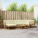 vidaXL Salon de jardin 7 pcs Bois d'acacia massif Naturel
