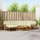 vidaXL Salon de jardin 7 pcs Bois d'acacia massif Naturel