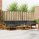 vidaXL Salon de jardin 7 pcs Bois d'acacia massif Naturel