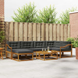 vidaXL Salon de jardin 7 pcs Bois d'acacia massif Naturel