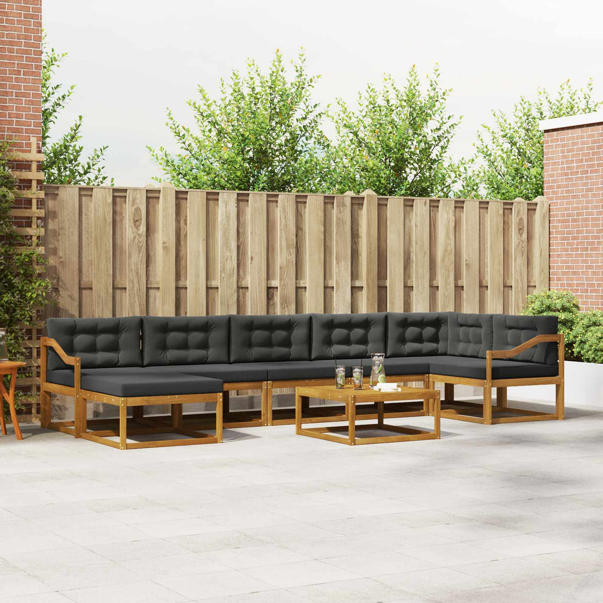 vidaXL Buiten bank set 8 pcs Naturel Massief Acacia Hout