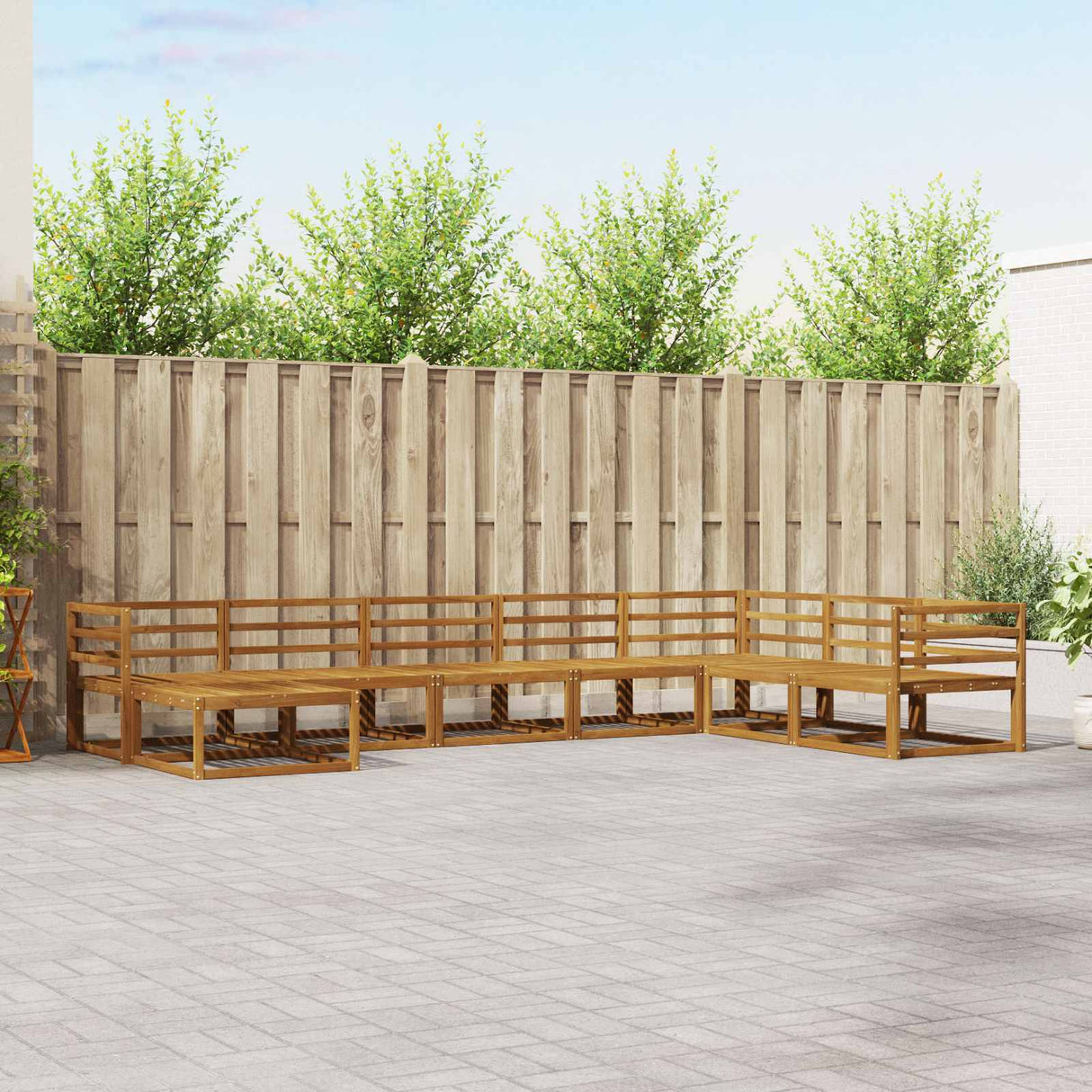vidaXL Outdoor lounge set 8 pcs Natural Solid Acacia Wood