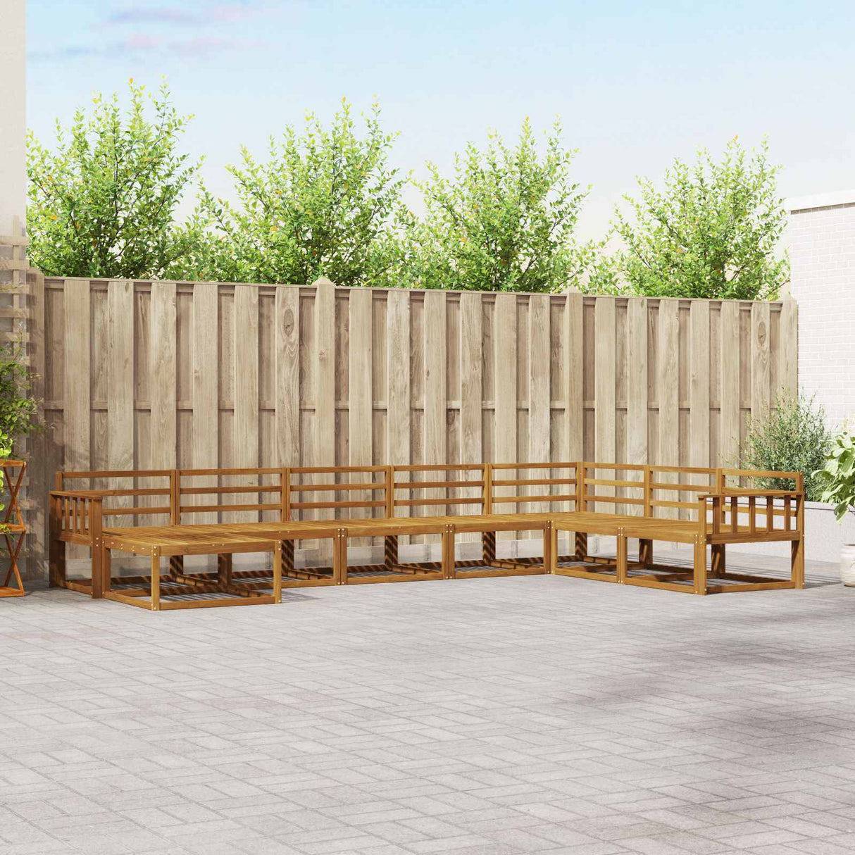 vidaXL Outdoor lounge set 8 pcs Natural Solid Acacia Wood