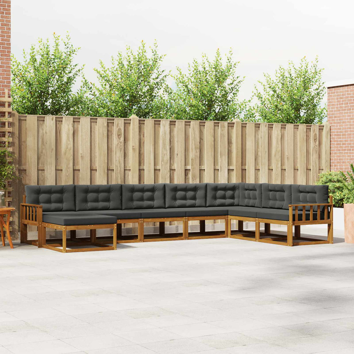 vidaXL Outdoor lounge set 8 pcs Natural Solid Acacia Wood