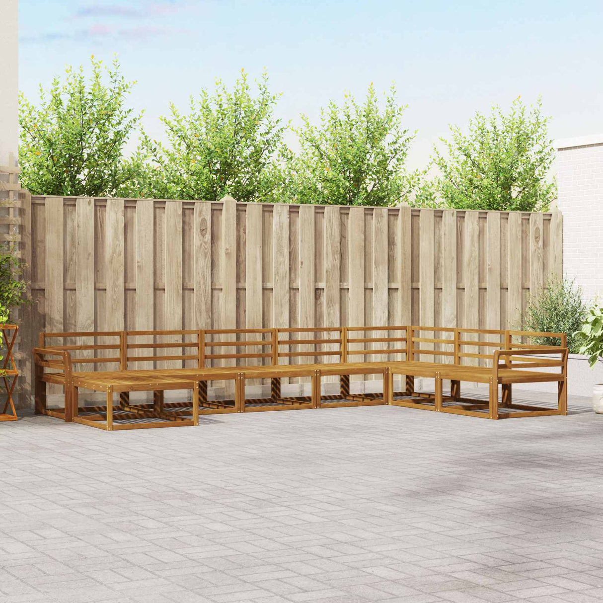 vidaXL Outdoor lounge set 8 pcs Natural Solid Acacia Wood