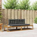 vidaXL Outdoor Sofa Set with Cushions 2 Pieces Natural and Anthracite