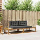vidaXL Outdoor Sofa Set with Cushions 2 Pieces Natural and Anthracite