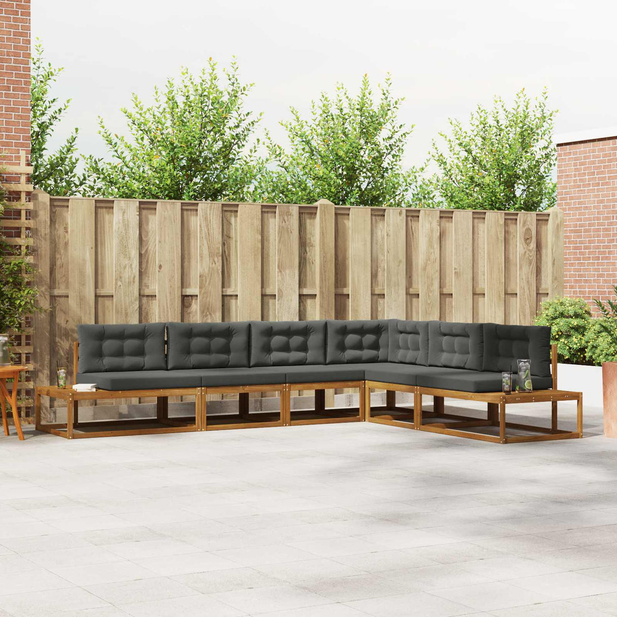 vidaXL Ensemble de salon de jardin 6 pcs Bois d'acacia massif naturel