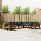 vidaXL Outdoor Sofa Set 9 pcs Natural Solid Acacia Wood