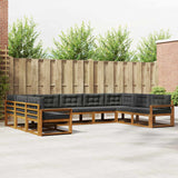 vidaXL Outdoor Sofa Set 9 pcs Natural Solid Acacia Wood