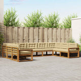 vidaXL Outdoor Sofa Set 9 pcs Natural Solid Acacia Wood