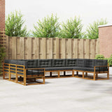 vidaXL Outdoor Sofa Set 9 pcs Natural Solid Acacia Wood