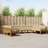 vidaXL Outdoor Sofa Set 9 pcs Natural Solid Acacia Wood
