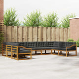 vidaXL Outdoor Sofa Set 9 pcs Natural Solid Acacia Wood