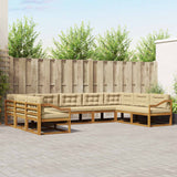 vidaXL Outdoor Sofa Set 9 pcs Natural Solid Acacia Wood