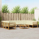vidaXL Buiten bank set 10 pcs Naturel Massief Acacia Hout